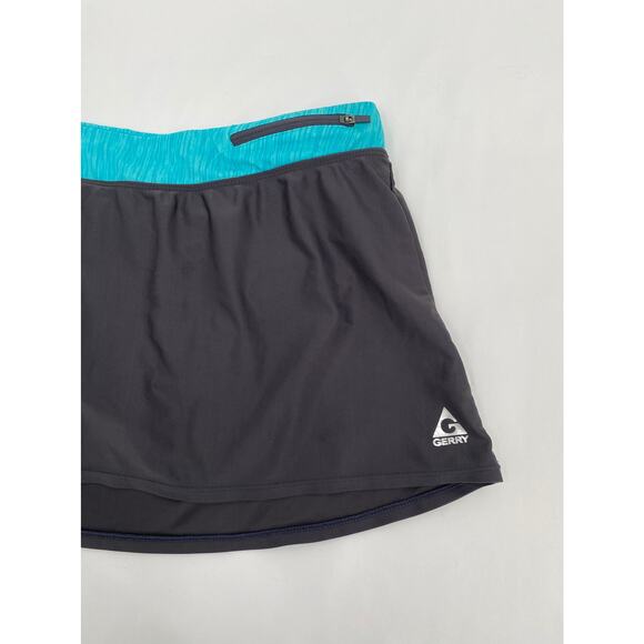 Gerry Activewear Stretch Gray Blue Mini Swim Skort Skirt Women's Size Medium - Picture 2 of 6